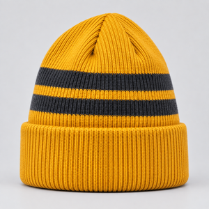 Gorro de punto de moda con aislamiento térmico, tela suave, ajuste cómodo, logotipo personalizado bordado para uso en exteriores con clima frío. - Product Image 2