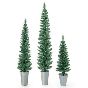 Set di 3 Alberi di Natale Artificiali in Vaso di Alta Qualità, 300cm, Mini Alberi Innevati in PET, Decorazione Natalizia Realistica per Esterni, Personalizzabile - Product Image 1