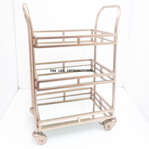 Stainless Steel Modern Side <b>Table</b> with 2-Tier <b>Marble</b> Shelves and Durable Wheels for Kitchen Dining Commercial Use - Product Image 6
