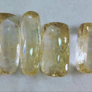 Vente en gros de pierre de quartz rutile 100% naturel doré Cabochon en vrac bijoux en forme de mélange de pierres précieuses de qualité fabriquées à la main - Product Image 1