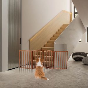 Valla de madera marrón para perros, elegante puerta y corral para mascotas - Product Image 3