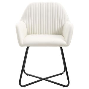 Set di 4 Sedie da Pranzo Ergonomiche in Tessuto Crema, Design Standard Comfort - Product Image 3