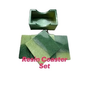 Indian Handmade Resin <b>Coasters</b> Sets Square With Holder Luxury <b>Drink</b> <b>Coaster</b> Set Available in For Kitchen Table Restaurant Use - Product Image 1