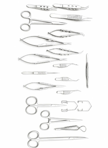 Ensemble de 20 instruments chirurgicaux manuels en acier inoxydable pour la chirurgie générale, certifiés CE, de type Tegra ophtalmique allemand - Product Image 2