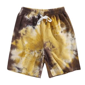 กางเกงขาสั้นผู้ชายคุณภาพสูง ผ้าฝ้าย 100% น้ำหนักเบา แห้งเร็ว ระบายอากาศดี สไตล์สตรีทแวร์ พร้อมเชือกผูกเอว รับสกรีนโลโก้ตามแบบ - Product Image 1