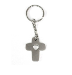 พวงกุญแจ KCN รูปทรงกากบาทพร้อมจี้รูปหัวใจแบบศาสนา - Product Image 1