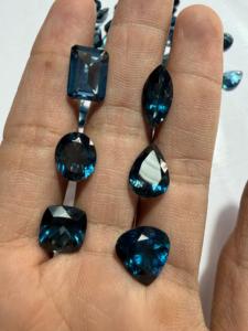 Topacio Azul de Londres al por Mayor, Piedras Preciosas Sueltas, Formas Mixtas, Corte Facetado Azul Natural para Joyería - Product Image 5