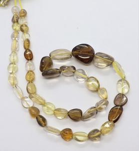 ลูกปัดควอตซ์เลมอนธรรมชาติ AAA รูปทรงก้อนไม่เรียบ ขนาด 7-15 มม. ลูกปัดควอตซ์เลมอนทรงก้อนขนาด 18 นิ้ว ธรรมชาติ - Product Image 1