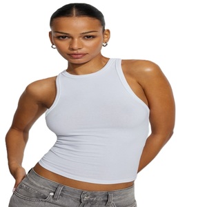 Camiseta sin mangas de algodón acanalado para mujer, top moderno y casual de algodón suave acanalado para dama. - Product Image 5