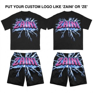 เสื้อยืดเซ็ตผู้ชาย ZAINI พรีเมียม 220 GSM ผ้าเจอร์ซีย์โพลีเอสเตอร์ 100% สีดำล้วน สกรีนโลโก้ด้านหน้าได้ ระบายอากาศดี คอกลม สไตล์สตรีทแวร์ - Product Image 1
