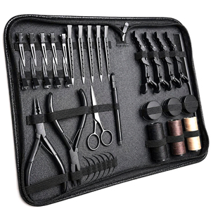 Pince à extensions capillaires en acier inoxydable, outil à micro-anneaux à 2 trous, argenté, durable, pour salon professionnel, vente en gros - Product Image 1