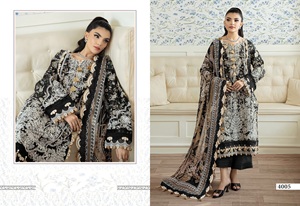 Conjunto de Top y Pantalón de Algodón Puro Estampado y Bordado para Fiesta Tradicional de Mujer con Dupatta Bordada Mal Mal - Product Image 4