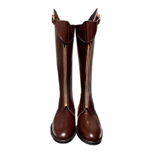 Botas de equitación de color sólido, de cuero sintético, con punta cerrada y diseño de cremallera para uso ecuestre. - Product Image 5