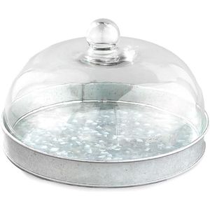 Modern Decorative Metal <b>Cake</b> <b>Stand</b> With Glass <b>Dome</b> For Dessert Serving Kitchen Decor And Special Events - Product Image 1