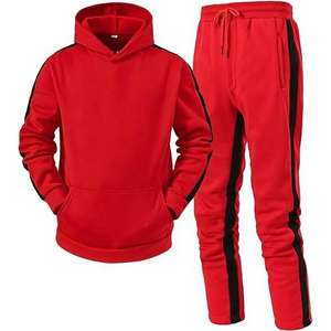 Conjunto Deportivo de 2 Piezas para Hombre, Sudadera y Pantalones con Bolsillos, Ropa Deportiva de Invierno, Felpa de Algodón Grueso, para Gimnasio y Jogging - Product Image 1