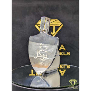 Colgante de Escudo con Iniciales Personalizadas, Diamantes Cultivados en Laboratorio Azules y Blancos VVS, Plata de Ley 925, Joyería Hip Hop - Product Image 5