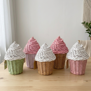 Elegant Ramadan Rattan Ice Cream <b>Box</b> Made From Sustainable Rattan With Custom Color Ramadan <b>Eid</b> Festive Decoration - Product Image 1