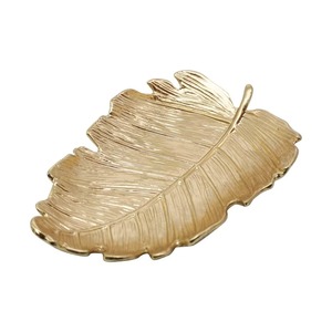 Bohemian plant design <b>tray</b> Customizable <b>gold</b> plated leaf <b>tray</b> Irregular single piece <b>tray</b> <b>Gold</b> plated leaf shape <b>tray</b> - Product Image 3