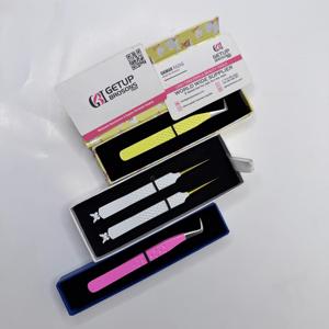 Pince à épiler professionnelle GETUP BROSONS IMPEX de qualité supérieure, anti-magnétique, avec pointe dorée de précision, pour extensions de cils (90 Boot/Isolation Powder Coating) - Product Image 3