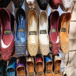 AF Fashion Ethnic Punjabi <b>Jutti</b> Women's Rexene Leather Khussa Shoes For Women Embroidered Non Slip Lightweight Shoes with Beads - Product Image 5