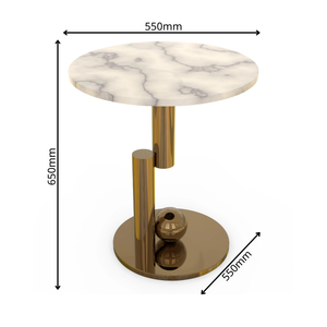 Elegant Durable Metal <b>Top</b> Gold Metal Frame <b>Round</b> Accent <b>Table</b> Modern Living Room Furniture Decorative Side <b>Table</b> - Product Image 2