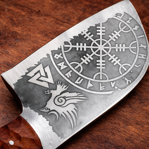 Cuchillo de Carnicero Mini Cleaver Hecho a Mano por SAZ ENTERPRISES, Hoja Fija, Forjado a Mano en Acero, Mango de Madera, Extra Afilado - Product Image 3