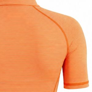 <b>Orange</b> Women's Quarter Zip Short Sleeve Printed Golf Pullover Shirt Lightweight Eco-Friendly Performance Sports Top Activewear - Product Image 6
