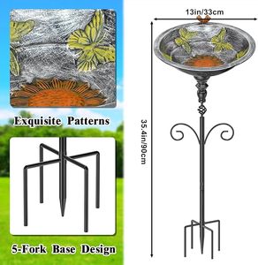 Private labelling Stylish Iron <b>Bird</b> Bath With Decorative <b>Stand</b> For Backyard Garden And Outdoor <b>Bird</b> Feeding Arrangements - Product Image 2