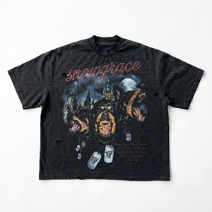 Snowgrace <b>Gothic</b> Rottweiler Print Oversized Men's T-<b>Shirt</b> Short Sleeve O-Neck Jersey Cotton Animal Pattern Design - Product Image 1