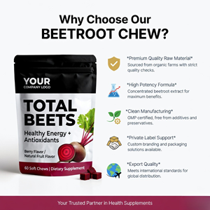 Private Label Beetroot Soft Chews Dietary Supplement OEM Bulk Manufacturer - Product Image 5