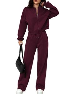 Women's Casual Solid Breathable Hoodie Set Long Length 2-Piece Autumn <b>Sweater</b> and Trousers Tracksuits for Women - Product Image 5