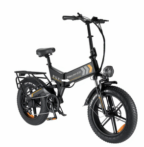 Vélo de montagne électrique pliable pour adultes avec cadre en alliage d'aluminium X8, moyeu arrière en lithium, double amortisseurs, pneus rétro larges de 20x4,0 pouces - Product Image 3