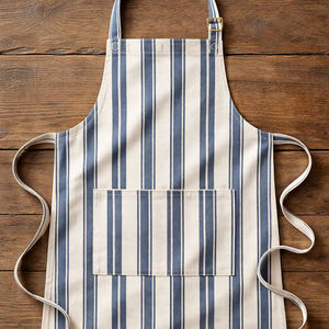 Delantal de Cocina Clásico a Rayas de Algodón sin Mangas con Bolsillos Ajustables, Ecológico y de Diseño Personalizado - Product Image 1