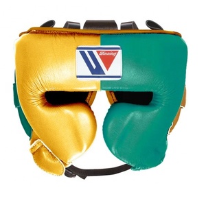 Winning Boxing Helmet Full Face Protection High Quality Genuine Leather Golden Red MMA <b>Training</b> <b>Head</b> Protector - Product Image 5