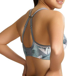 FITME SPORTS Women's Sports Bra Urban Print Gray Straps Backless Design Spandex/Nylon Medium Support Quick Dry for Yoga Workout - Product Image 5