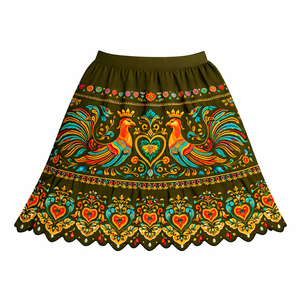 Vestido Hawaiano Polinesio Bordado a Mano, Diseño Floral, Cintura Imperio, Lana Ecológica, Largo hasta la Rodilla, Algodón Suave y Transpirable - Product Image 4