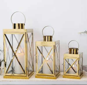 Lanterne décorative en acier avec poignée pour la décoration de la maison, du jardin et des mariages - Product Image 1