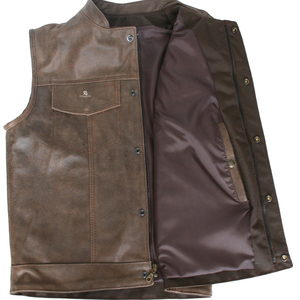 Gilet en cuir pour homme OEM ODM Personnalisé Vente en gros Veste sans manches de motard pour adultes Blouson moto Décontracté Haut de gamme 2026 - Product Image 1