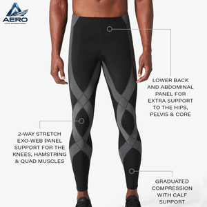New Arrival Hand Made OEM ODM Service Wholesale Rate Custom Athletic <b>Base</b> <b>Layers</b> - Durable Color-Block Compression Leggings - Product Image 2
