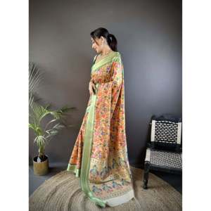 Sari Paithani de Seda Pura Lichi Banarasi - Product Image 3