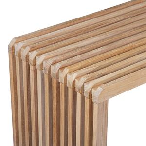 Banc Slavina en teck massif de haute qualité avec finition bois naturel pour intérieur ou extérieur. - Product Image 3