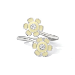 Anillo Abierto Minimalista con Diamante Natural Floral en Plata de Ley 925 |   Joyería Fina Daisy Flower Everyday - Product Image 1