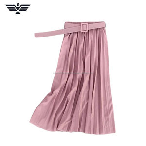 Falda Midi de Gasa Ligera y Elegante de Verano para Mujer, Diseño Plisado de Cintura Alta, Transpirable, Dulce, Natural y Lisa - Product Image 6