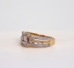 แหวนทองคำแท้ 14K สีเหลือง ประดับเพชรทรงกลม 1 กะรัต เพาะเลี้ยงในห้องปฏิบัติการ ขัดเงาอย่างดี แหวนแต่งงานสำหรับผู้หญิง สี D ถึง G ระดับความสะอาด IF SI2 - Product Image 4