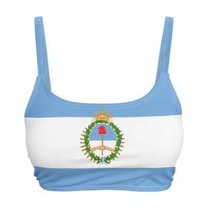 Sujetador Deportivo Personalizado con Estampado de Bandera Nacional, Diseño con Combinación de Colores en la Parte Delantera, Satén 100% Poliéster Ecológico Hecho en Eoin - Product Image 2