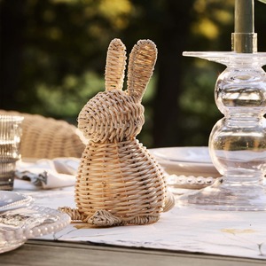 Conejo decorativo de ratán para la Pascua, ideal para decoración del hogar y fiestas, estatua de conejo tejida de primera calidad. - Product Image 6