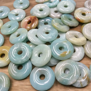 Donuts en Cristal Naturel, Donuts en Pierre de Cristal d'Amazonite, Pierres Gemmes, Pierres de Cristal Reiki, Donuts de Guérison, Agate, Grossiste - Product Image 3