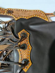 ROYAL INTERNATIONAL Premium Leather Western <b>Riding</b> <b>Chaps</b> Custom Cowboy Style Equestrian Horse <b>Riding</b> Gear - Product Image 3