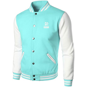 Chaqueta Letterman de Lona Personalizada y Cómoda con Cuello Alto y Letras Frontales para Hombre, Chaqueta de Invierno Transpirable de Manga Larga para Venta en Línea - Product Image 2
