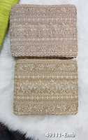 Grandes dentelles en voile brodées à la machine, motif géométrique vintage, perles, pour sacs et chaussures de couture nuptiale, OEM, écologiques